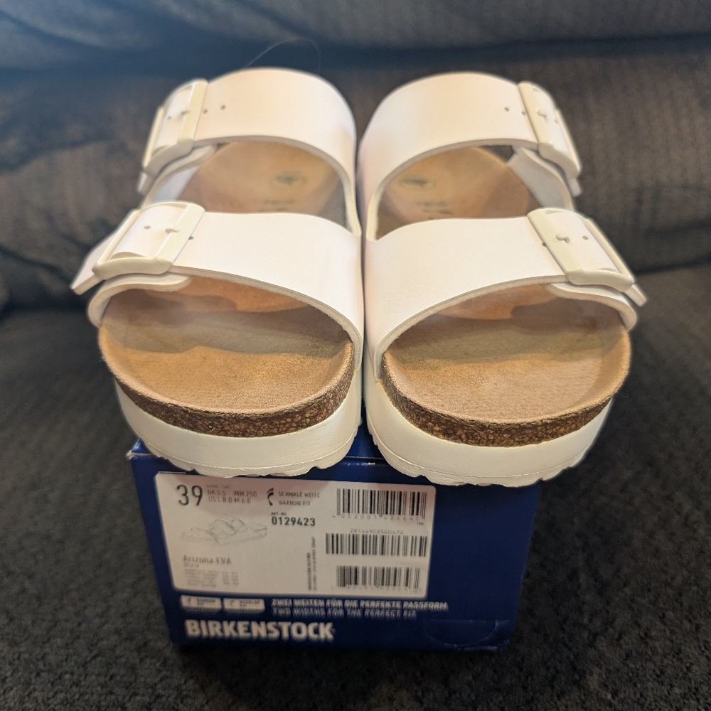 Birkenstock Papillio Arizona Platform Sandals Women's White Slide - Picture 13 of 13